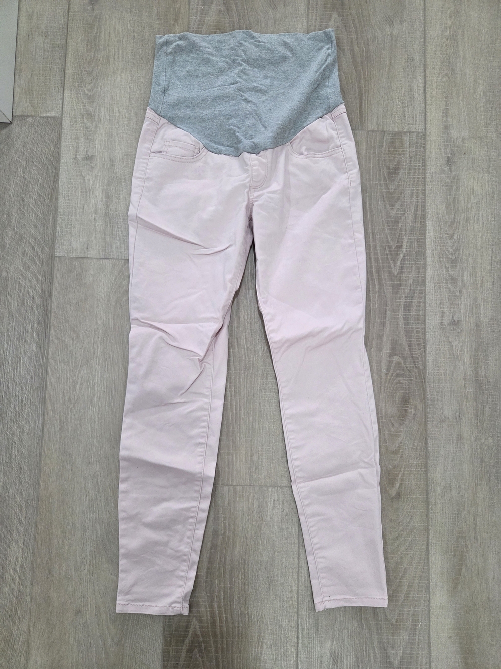 Thyme Maternity Pants - Light Pink with Gray Waistband
